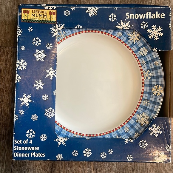 Vintage Debbie Mumm Sakura 4 pack stoneware Dinner Plates- In original package - Picture 1 of 4